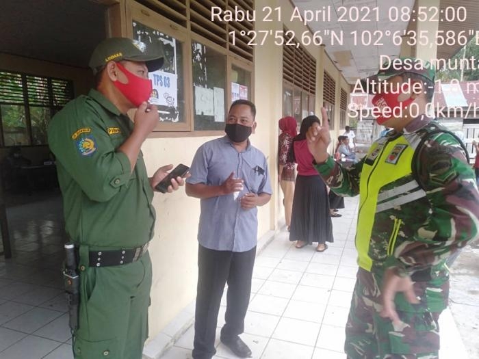 Cegah Covid, Personil Koramil 01 Bengkalis Gelar Operasi Yustisi